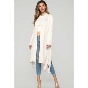 Blush color light trench coat